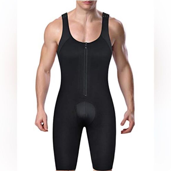 Men's Shapewear Bodysuit Full Body Shaper Compression Slimming Suit Breathable - Picture 1 of 16